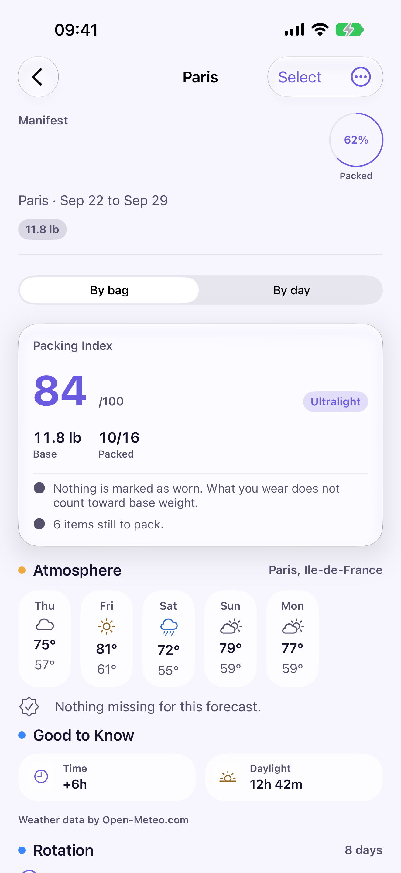 Packing Index Trip Manifest & Score